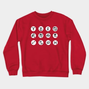 All Zodiac Symbols, black hand drawn Crewneck Sweatshirt